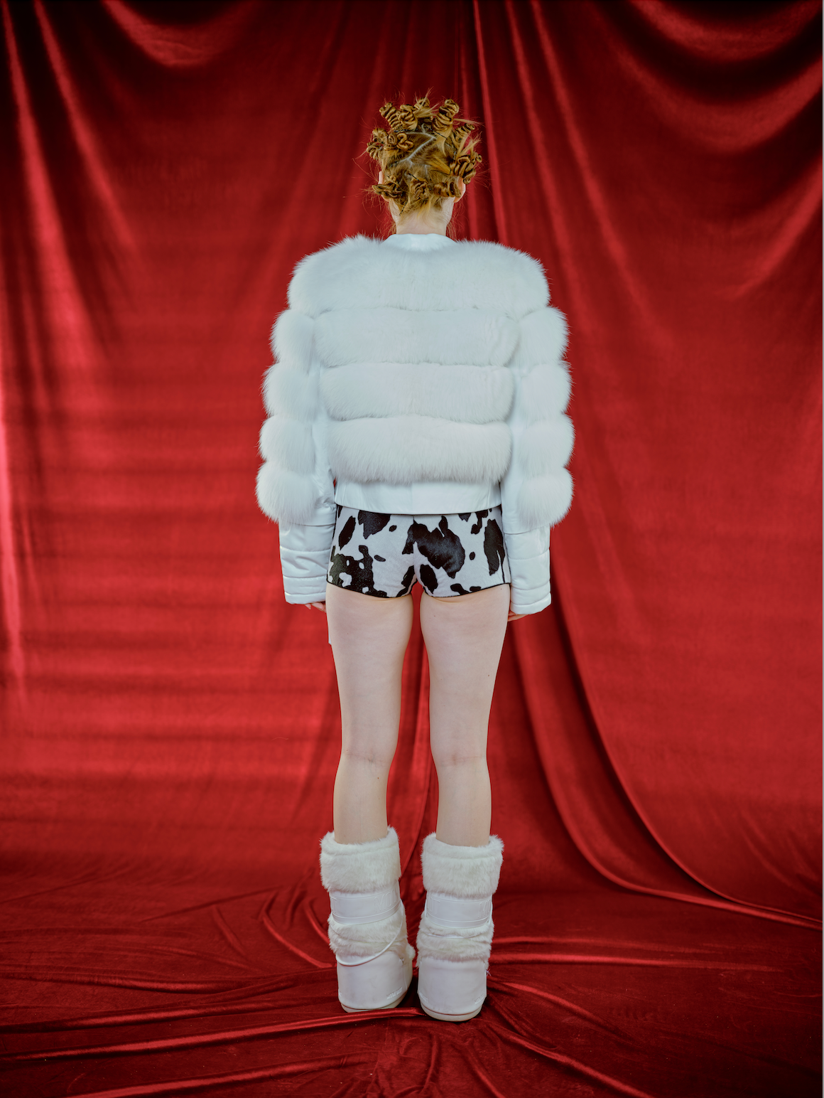 Fox on Leather Jacket