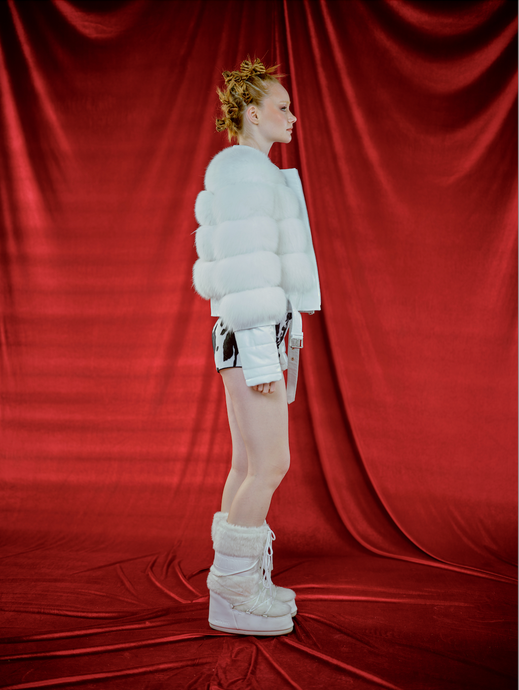 Fox on Leather Jacket