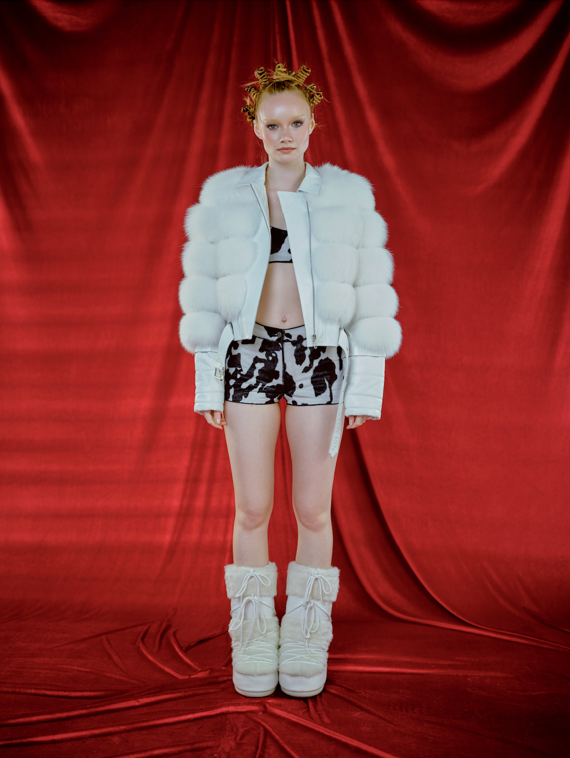 Fox on Leather Jacket