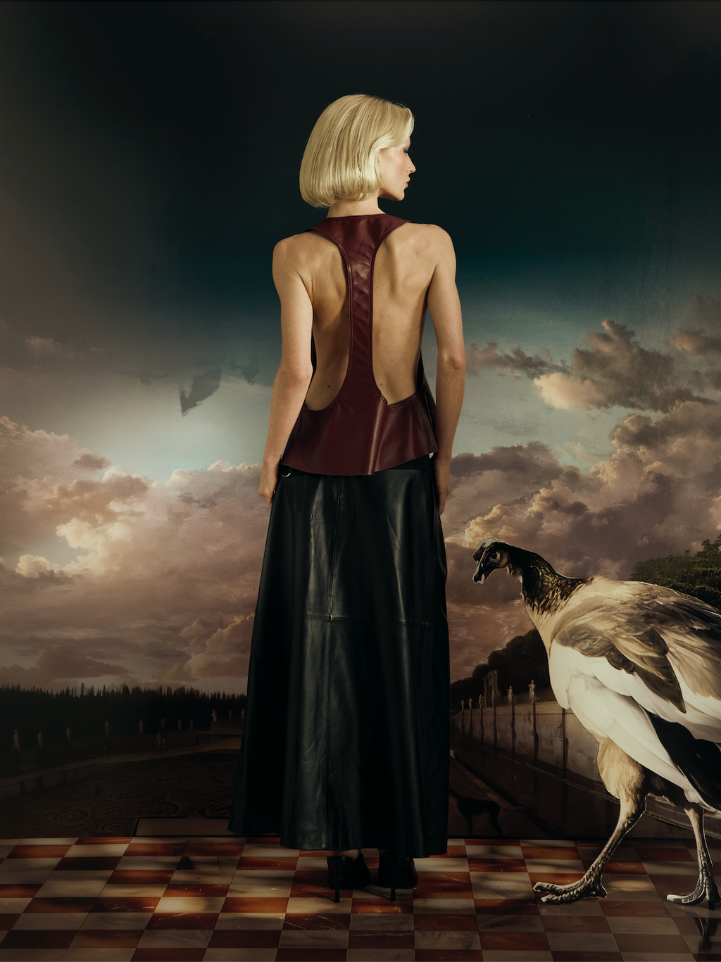 Skylar Burgundy Leather Tank Top