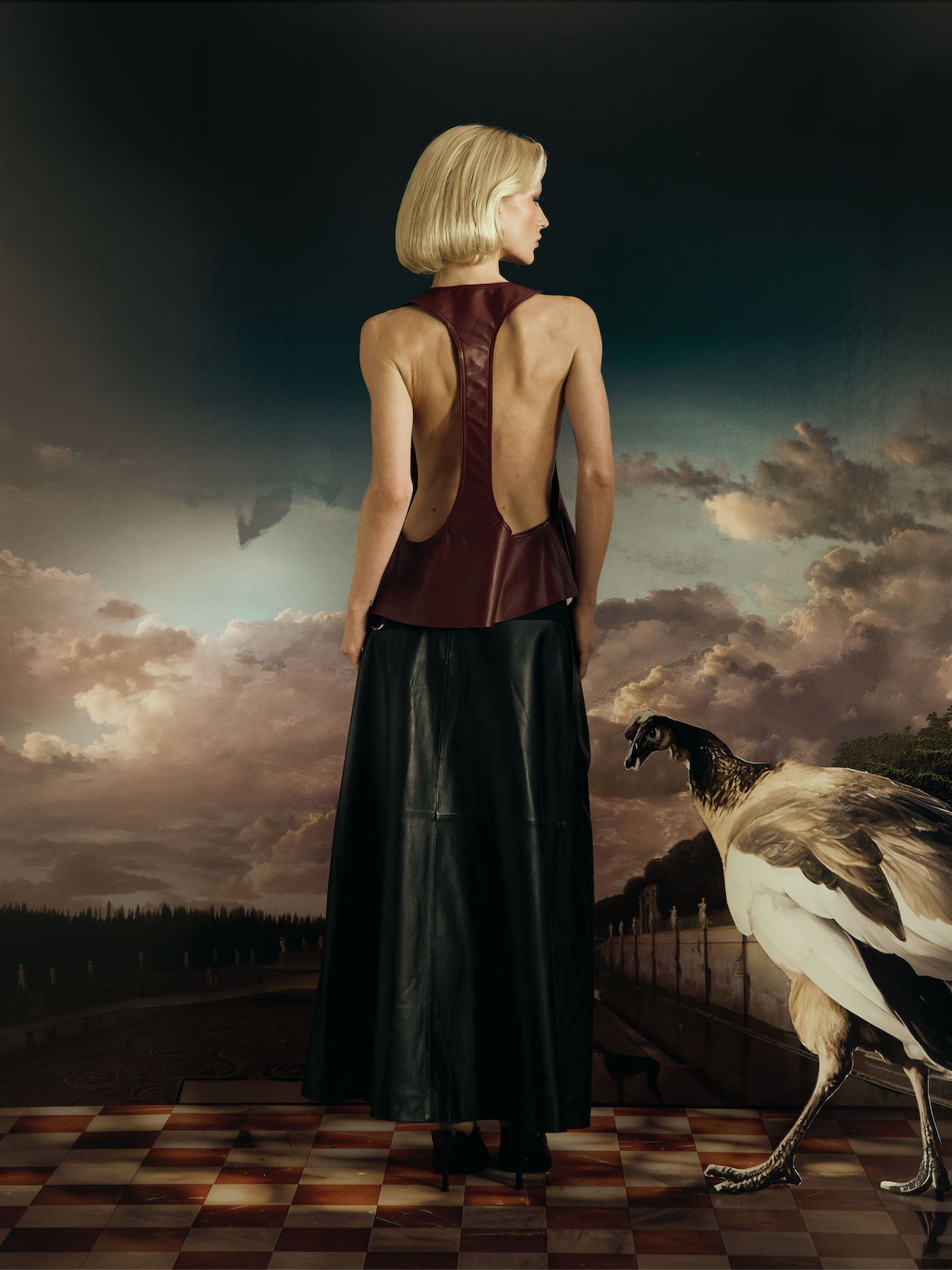 Skylar Burgundy Leather Tank Top