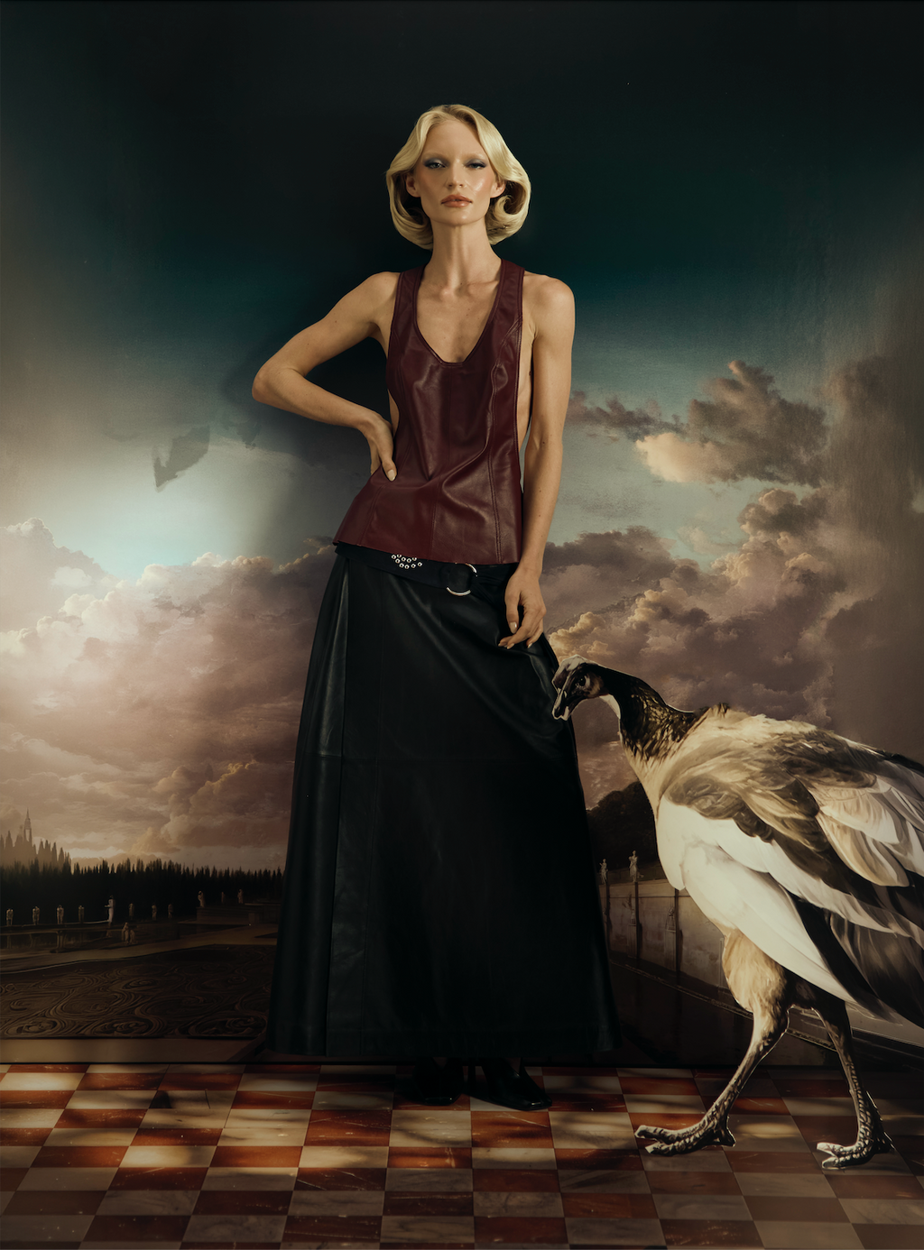 Skylar Burgundy Leather Tank Top