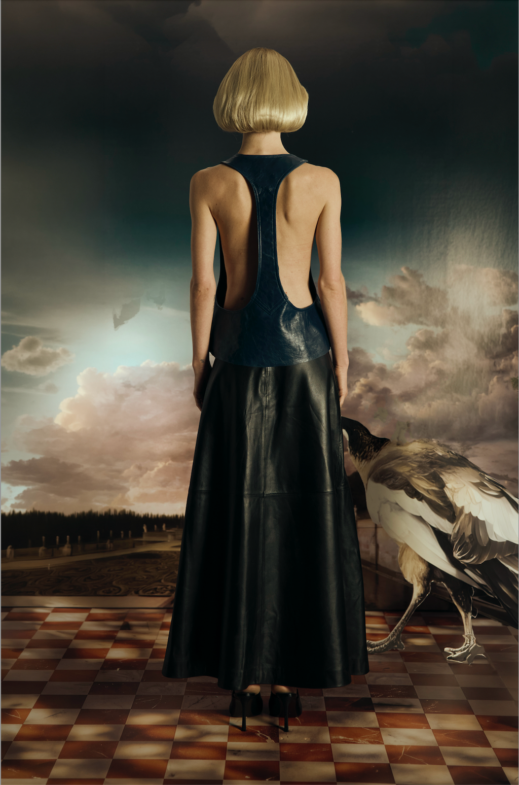 Forte Black Leather Skirt