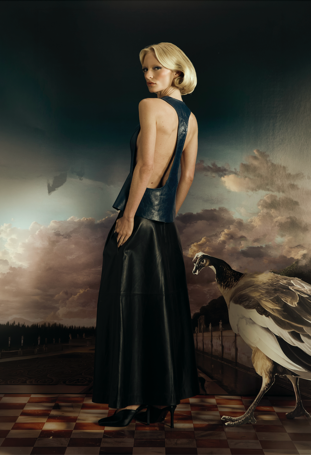 Forte Black Leather Skirt