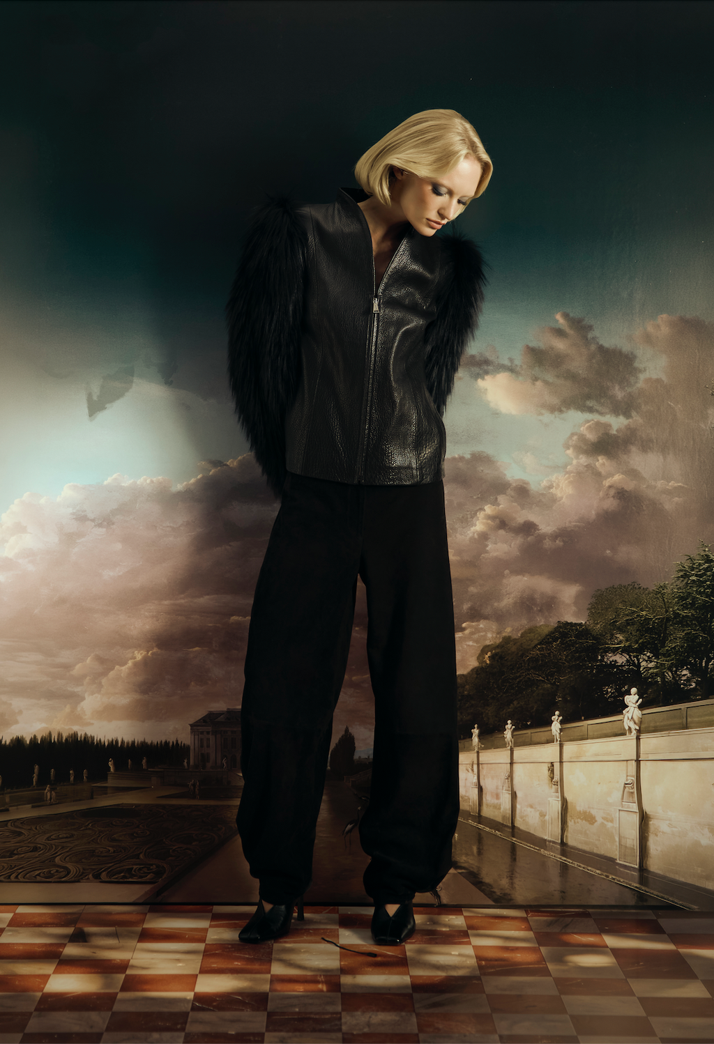 Baloon Black Suede Pants