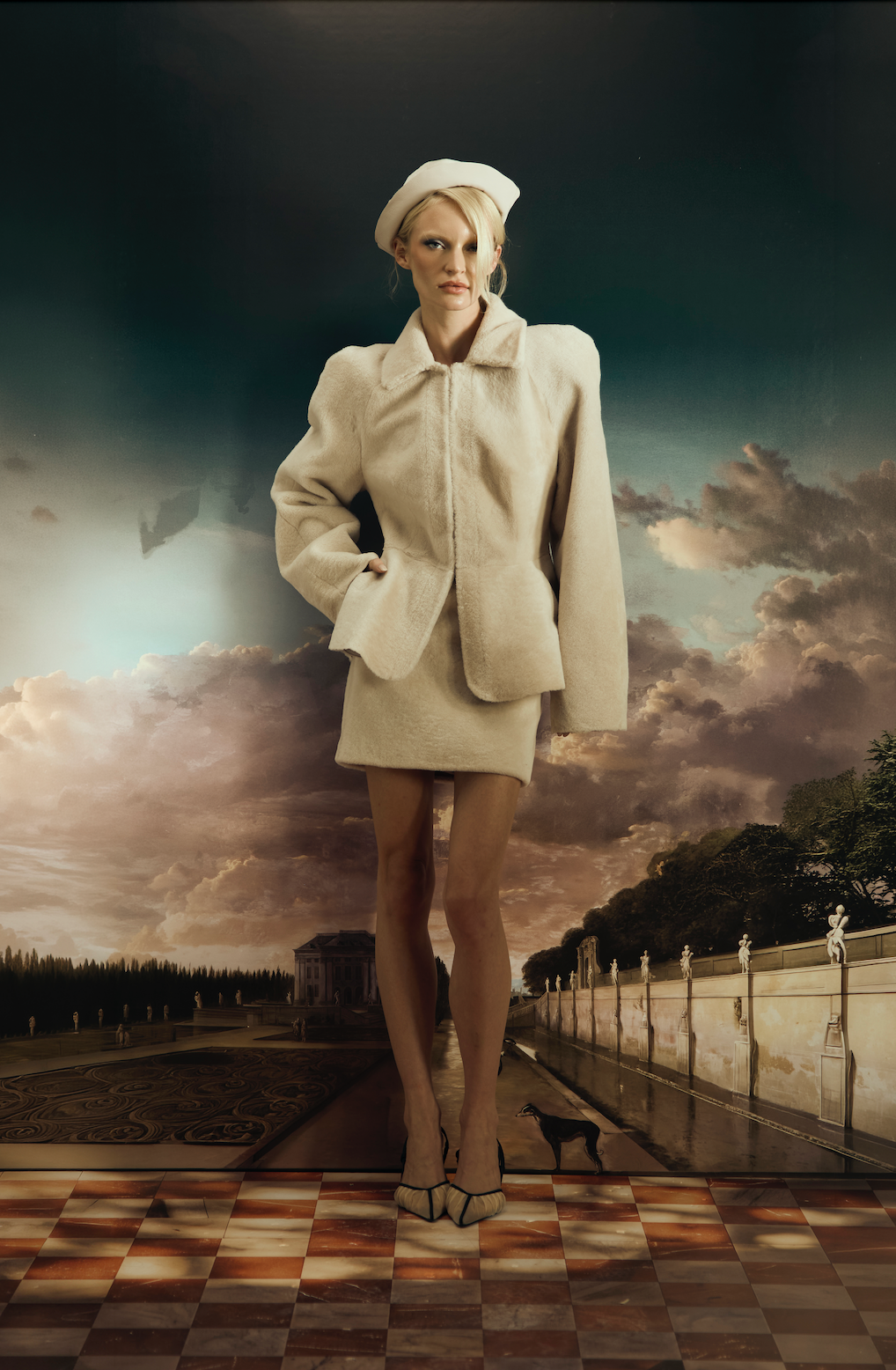 Allegro Beige Shearling Skirt
