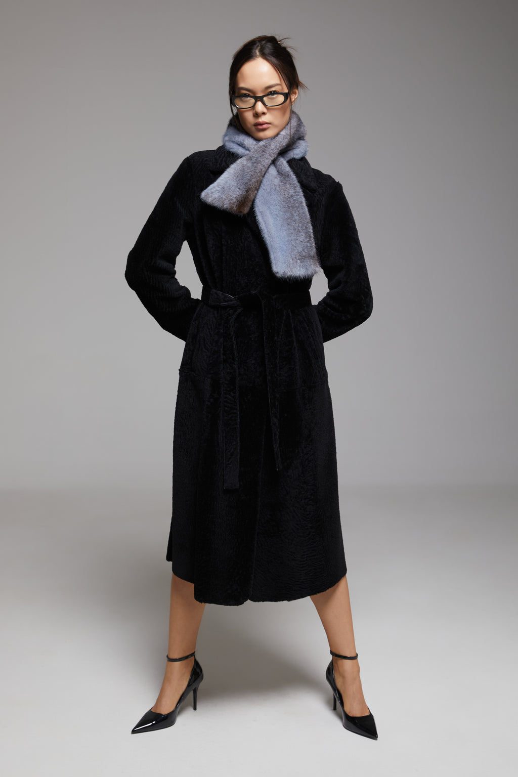 Soft beige Rubato scarf by BIENBIE featuring lightweight, cozy fabric and elegant drape, perfect for stylish winter wear.
